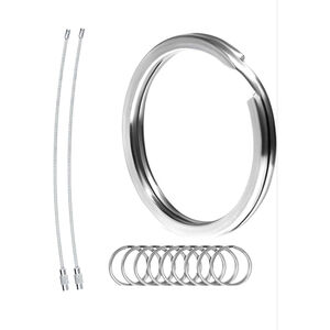 BiyrlyStainless Steel Keyrings,Round Key Rings for Flat Keychains